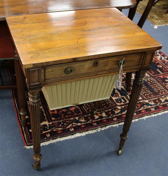A Regency rosewood work table W.61cm